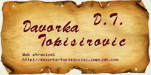 Davorka Topisirović vizit kartica